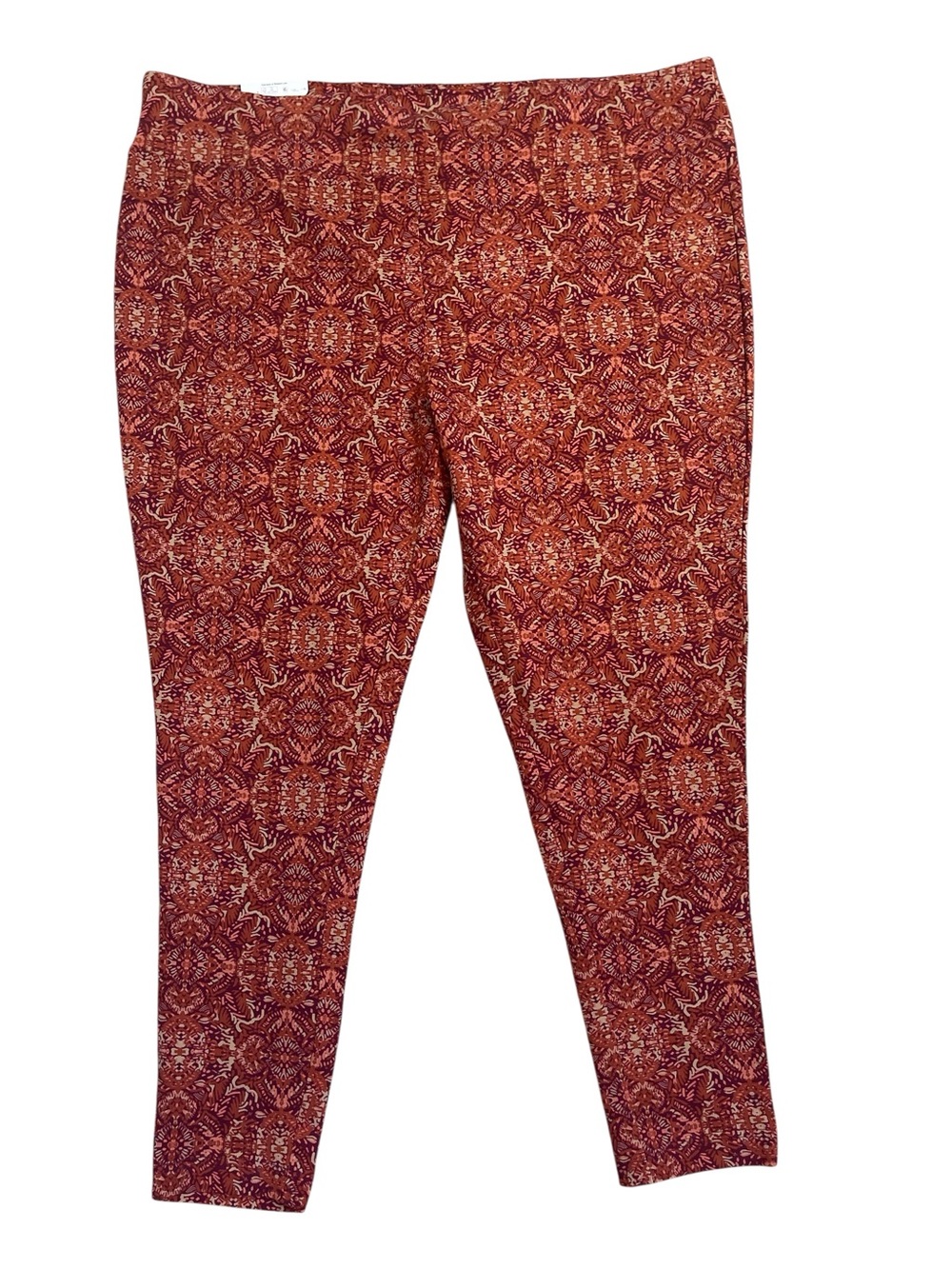 Time and Tru Rust Mosaic Printed Stretch Leggings